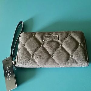 Nicole Miller Gray Wallet with Studs NWT